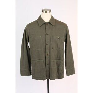 $745 Ts(s) Brush Flannel Coverall Jacket 100% Cotton Sz 3 Olive Green NEW